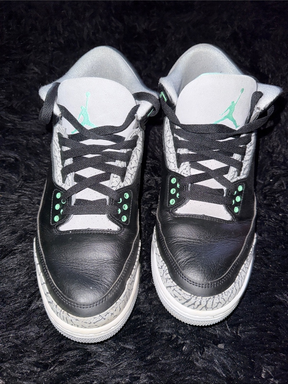 Jordan Kids Black, White & Mint Green Retro Sneakers